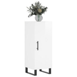 Berkfield Sideboard High Gloss White 34.5X34X90 Cm Engineered Wood - thumbnail 3