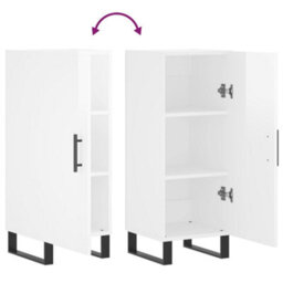 Berkfield Sideboard High Gloss White 34.5X34X90 Cm Engineered Wood - thumbnail 9