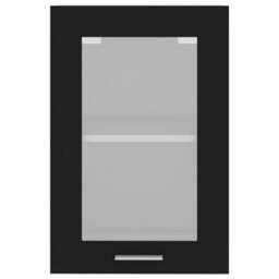Walplus Hanging Glass Cabinet Lyon Black 40X31X60 Cm Engineered Wood - thumbnail 7