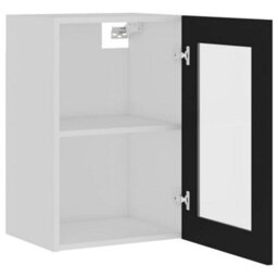 Walplus Hanging Glass Cabinet Lyon Black 40X31X60 Cm Engineered Wood - thumbnail 5