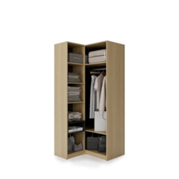 Arte Kanu White And Oak Copenhagen Corner Wardrobe 102Cm - thumbnail 6