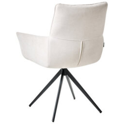 Beliani Dining Chair Swivel Corbie Fabric Off-White - thumbnail 5
