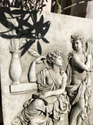 Burgess Large Roman Ladies Hanging Stone Plaque Outdoor Garden Ornament Greek Sculpture - thumbnail 2