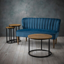 LPD Bella 2 Seater Sofa - Crushed Velvet - L68 X W130 X H79.5 Cm - Midnight Blue - thumbnail 5