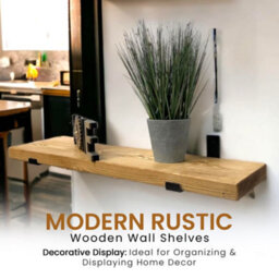 Mkgt Handcrafted Rustic Wooden Floating Shelf, Solid Wood Made In Uk Wall Mounted (Rustic Pine, 90Cm) - thumbnail 6