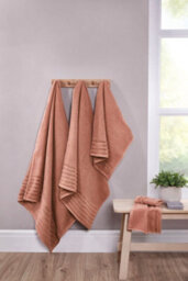 Rapport Home Linear Bath Towel Pure Cotton Rose Red - thumbnail 2