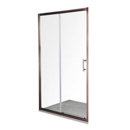 Homestylestore Copper Reversible Wet Room Sliding Door Shower Enclosure With Light Grey Slate Effect Tray 1000 X 800mm - thumbnail 1