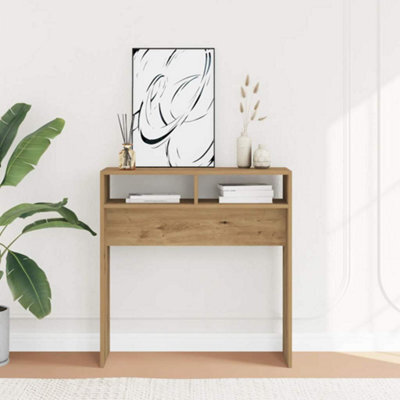 Berkfield Console Table Artisan Oak 78X30X80 Cm Engineered Wood - image 1