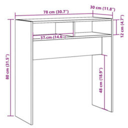 Berkfield Console Table Artisan Oak 78X30X80 Cm Engineered Wood - thumbnail 9