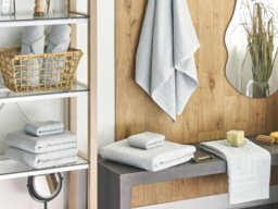 Beliani Set Of 9 Towels Mitiaro Terry Cotton Mint Green - thumbnail 2