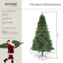Tectake Christmas Tree Prancer - Artificial In Green, Injection Moulded Needles - 210 Cm - Green - thumbnail 6