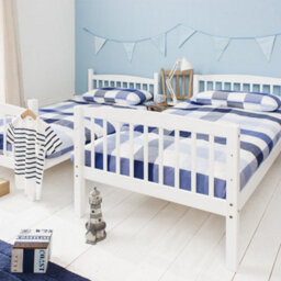 Nöa & Nani Noa & Nani Kids Solid Wood Bunk Bed With 2 Single Beds In White Brighton - thumbnail 2