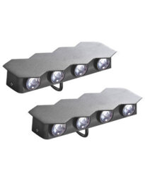 Beliani Aurora Outdoor Wall Led Light Set Of 2 Black Aluminium Glass Hexagonal 21Cm - thumbnail 3