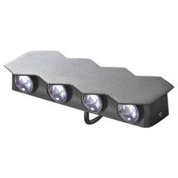 Beliani Aurora Outdoor Wall Led Light Set Of 2 Black Aluminium Glass Hexagonal 21Cm - thumbnail 4
