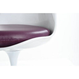 Fusion Living Tulip Set - White Medium Circular Table And Four Chairs With Pu Cushion Purple - thumbnail 8