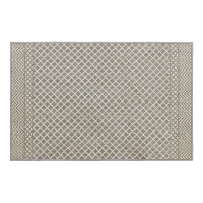 Jvl Everley Machine Washable Latex Backed Runner Doormat, 80X120Cm, Grey - image 1