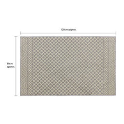 Jvl Everley Machine Washable Latex Backed Runner Doormat, 80X120Cm, Grey - thumbnail 9