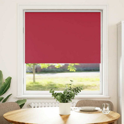 Berkfield Roller Blind Blackout Red 105X150 Cm Fabric Width 100.7 Cm Polyester - image 1