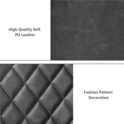 Yaheetech 2Pcs Dark Grey Pu Leather Tufted Dining Chairs With Armrest - thumbnail 5