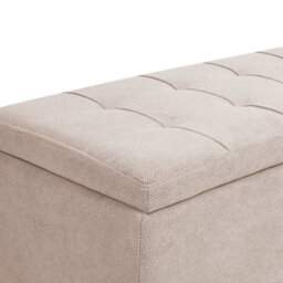Wyld And Coco Beige Storage Ottoman 100 X 42 X 40 Cm - Rectangular Footstool With Hidden Compartment - thumbnail 6