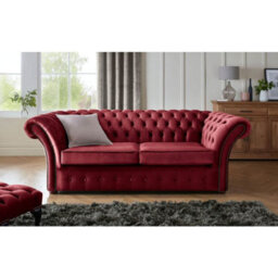 Chesterfield Beaumont 3 Seater Sofa Malta Red 14 - thumbnail 1