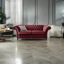 Chesterfield Beaumont 3 Seater Sofa Malta Red 14 - thumbnail 3
