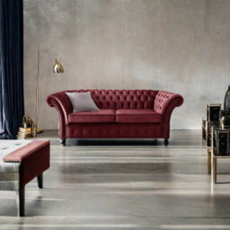 Chesterfield Beaumont 3 Seater Sofa Malta Red 14 - thumbnail 2