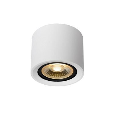 Lucide Fedler Modern Surface Mounted Ceiling Spotlight 12Cm - Led Dim To Warm - Gu10 - 1X12W 2200K/3000K - White - image 1