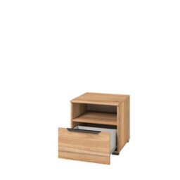 Arte Stylish Tokyo 23 Bedside Table H450mm W450mm D450mm In Oak Mauvella, One Drawer, One Open Compartment - thumbnail 2
