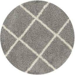 The Rugs Moroccan Shaggy Rugs And Runners Soft Fluffy Diamond Design High Pile Grey And Ivory Living Room Kitchen Hallway 510 - thumbnail 1