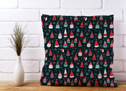 Warren Reed Designer Hand Drawn Cheerful Santa Hats Cushions 60Cm X 60Cm - thumbnail 2