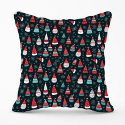 Warren Reed Designer Hand Drawn Cheerful Santa Hats Cushions 60Cm X 60Cm - thumbnail 1