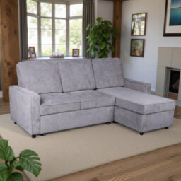 Home Source Kingston Sectional Upholstered Pull-Out L-Shaped Corner Sofa Bed