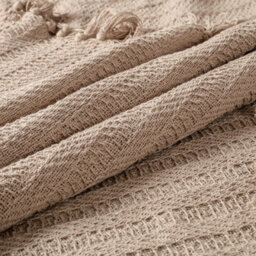 Nevni Pack Of 2 Decorative Rustic Cotton Throw Blanket With Fringes For Sofa, Bed, Armchair, Couch Settee 127 X 152 Cm - Mocha - thumbnail 5