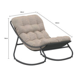 Charles Bentley Porto Rocking Chair Padded Cushion - thumbnail 8