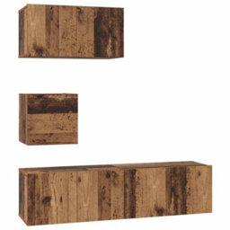 Berkfield Modern Tv Unit Set 4 Pcs Old Wood 60 X 30 X 30 Cm Engineered Wood - thumbnail 1