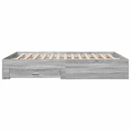Berkfield Bed Frame With Drawers Without Mattress Grey Sonoma 140X200 Cm - thumbnail 5
