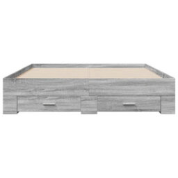 Berkfield Bed Frame With Drawers Without Mattress Grey Sonoma 140X200 Cm - thumbnail 4