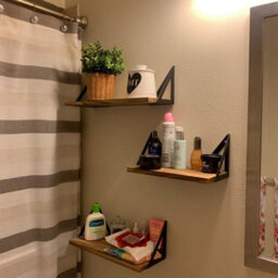 Fativo  3X Corner Wall Shelves Industrial Wood Floating Shelf For Souvenirs Ornaments Der - thumbnail 5