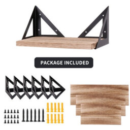 Fativo  3X Corner Wall Shelves Industrial Wood Floating Shelf For Souvenirs Ornaments Der - thumbnail 8