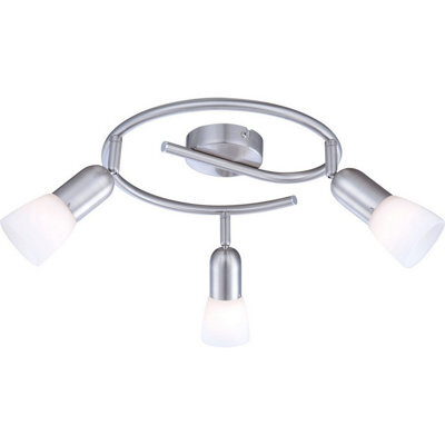 Luminosa Lighting Luminosa Cathy Ceiling Spotlight Clusters Nickel Matt White Glass Shade 3X E14 - image 1