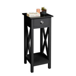 Side Cabinet Bedside Table Stand Shelf Nightstand Hallway Storage - thumbnail 1