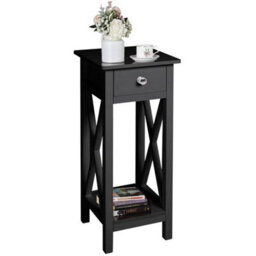 Side Cabinet Bedside Table Stand Shelf Nightstand Hallway Storage - thumbnail 3