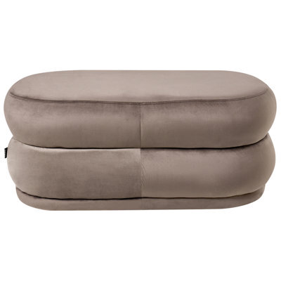 Wyld And Coco Plush Velvet Upholstered Bed Bench, Dark Brown, Compact Rectangular 90 X 41 X 40 Cm - image 1