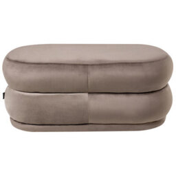 Wyld And Coco Plush Velvet Upholstered Bed Bench, Dark Brown, Compact Rectangular 90 X 41 X 40 Cm - thumbnail 1