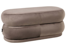 Wyld And Coco Plush Velvet Upholstered Bed Bench, Dark Brown, Compact Rectangular 90 X 41 X 40 Cm - thumbnail 3