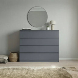 Fwstyle Carlton Dark Grey 8 Drawer Chest (H) 99Cm (W) 110Cm (D) 40Cm - thumbnail 7