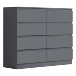 Fwstyle Carlton Dark Grey 8 Drawer Chest (H) 99Cm (W) 110Cm (D) 40Cm - thumbnail 5