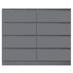 Fwstyle Carlton Dark Grey 8 Drawer Chest (H) 99Cm (W) 110Cm (D) 40Cm - thumbnail 4