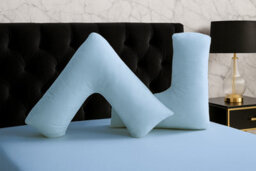 Microfibre Soft Touch V Shape Plain Dyed Pillowcase Light Blue